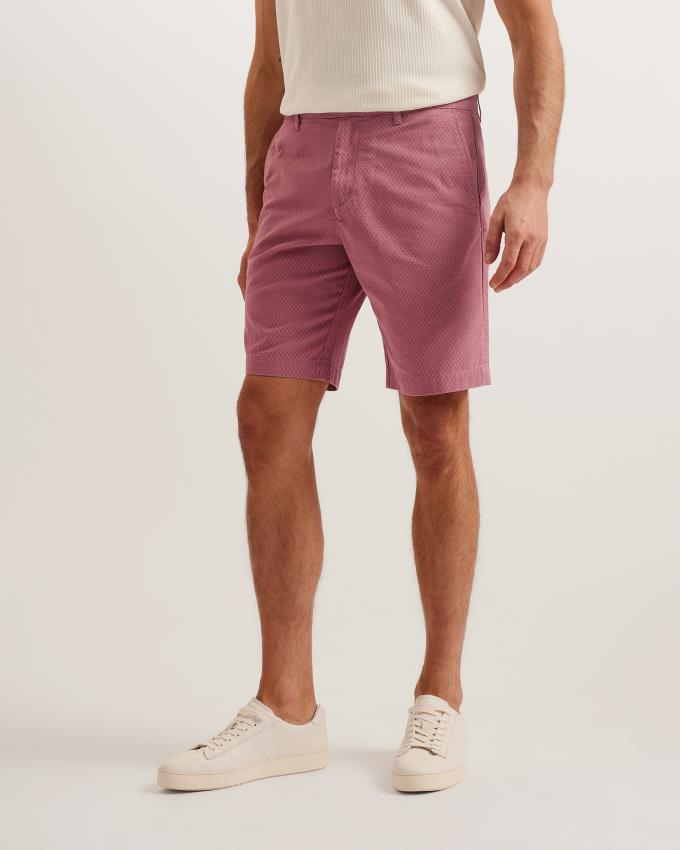 Short Ted Baker Geometric Print Cotton Rose Homme | EQQ-09023243